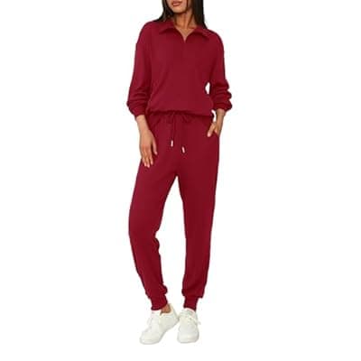 [BTFBM] BTFBM Women's 2 Piece Tracksuit Spring Outfits 2026 Long Sleeve Half Zip Sweatshirt Sweatpants Lounge Set Sweatsuits