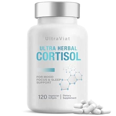 [UltraViat] Cortisol Supplements for Women and Men, 120 Count Cortisol Reducer with Ashwagandha, Support Hormone Balance, Stress & Sleep