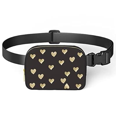 [Deanfun] Fanny Packs for Women,Waterproof Belt Bag for Women - Fanny Pack with Adjustable Strap Crossbody Bags for Hiking Running Workout Travelling Cycling (Heart)