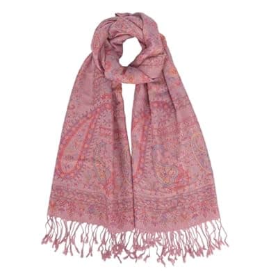 [Nonakgado] Paisley Pashmina Rave Shawl Scarf-Women's Reversible Ethnic Jacquard Pashmina Wraps for Travel