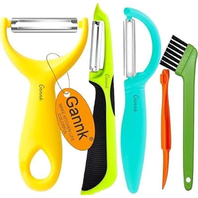 [Gannk] GANNK Vegetable Potato Peelers for Kitchen, Y Peeler for Apple Fruit Carrot Zucchini Cucumber Potatoes, Good Grip Veggie Peeler Makes Peeling Very Easy