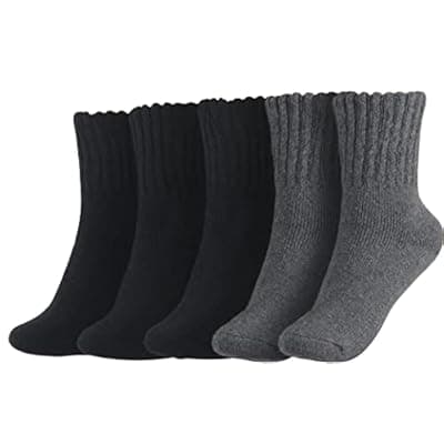 [BenSorts] BenSorts Women's Winter Boots Socks Thick Warm Cozy Crew Socks Solid Color Gifts
