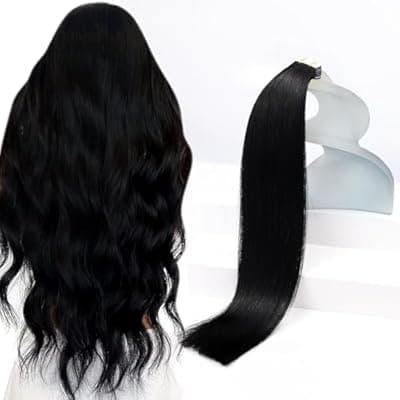 [Ve Sunny] Sunny Hair Tape in Hair Extensions Human Hair 20inch Hair Extensions Real Human Hair Tape in Extensions Jet Black Tape in Extensions for Women 20Pcs 50g