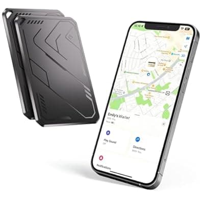Airtag Wallet Tracker Card for Apple: Bluetooth Tracker Smart Card for Men Gifts Passport Tracker with Find My Keys Finder and Item Locator for Keys Luggage Passport, iOS Only (2 Pack)