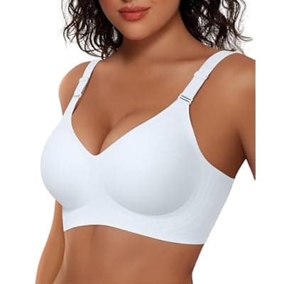 [Vertvie] Vertvie Womens Wireless Jelly Bras No Underwire Push Up Seamless Bra Supportive Full Coverage Bralette Regular and Plus Size