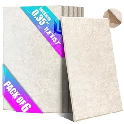 [GOUHOME] 6 Pack Acoustic Wall Panels with Self-Adhesive, 11.8"x15.7" High-Density Sound Absorbing Foam, Decorative Acoustic Panels Sound Absorbing for Home, Office, Recording Studio (Camel)