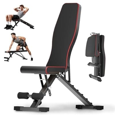[ALSO GO] 2026 ALSO GO New Adjustable Weight Bench, Workout Benches with Leg Extension, Foldable Incline Decline Bench Press, Roman Chair, Full Body Strength Training Equipment for Home Gym