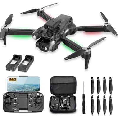 [MSMV] 4K Drones with Camera for Kids, Drones for Adults withEmergency Stop, Headless Mode, 360° Flips, CarryingCase & 2 Batteries,Wireless RC Toys for Boys Girls(Charcoal black)