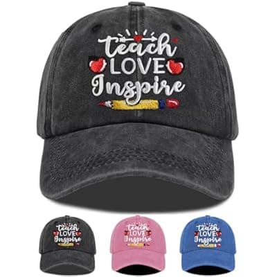 [ZVUZVO] ZVUZVO Teacher Appreciation Gifts, Teacher Hat for Women Men, Adjustable Embroidered Teachers Baseball Cap